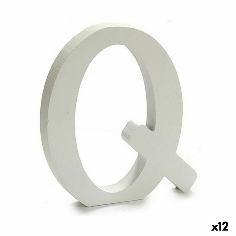 Lettera Q Legno Bianco (1,8 x 21 x 17...