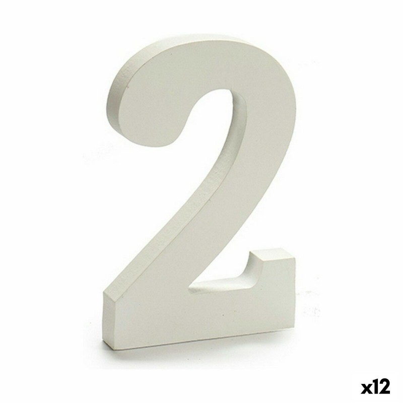 Numeri 2 Legno Bianco (1,8 x 21 x 17...