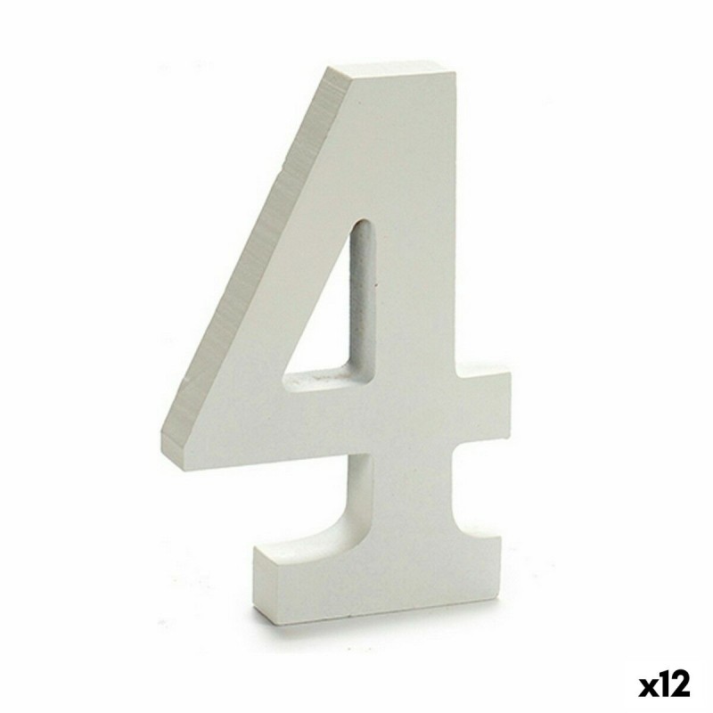 Numeri 4 Legno Bianco (1,8 x 21 x 17...