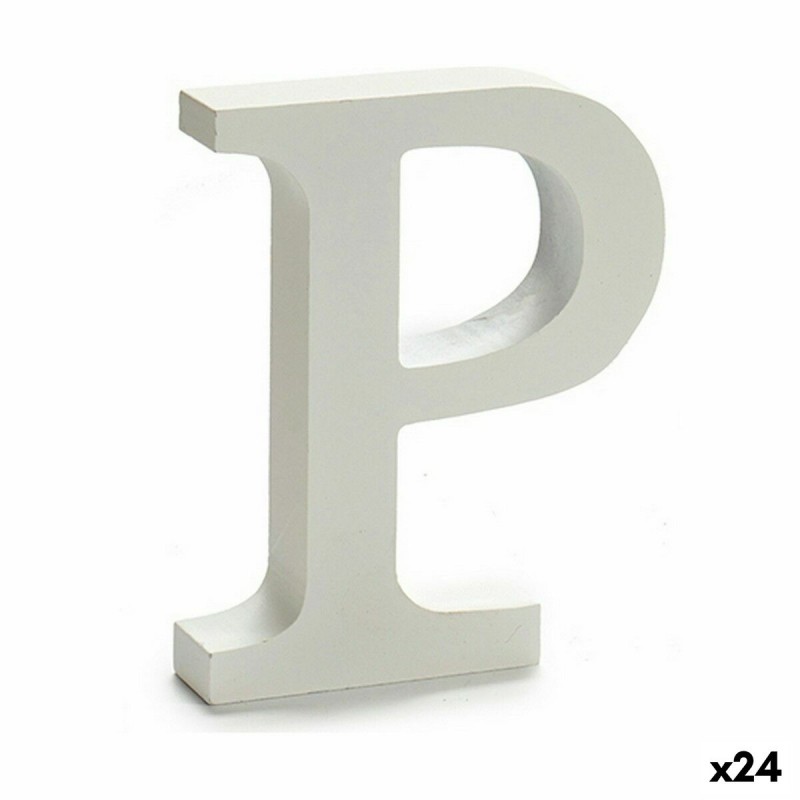 Letra P Madera Blanco (2 x 16 x 14,5...