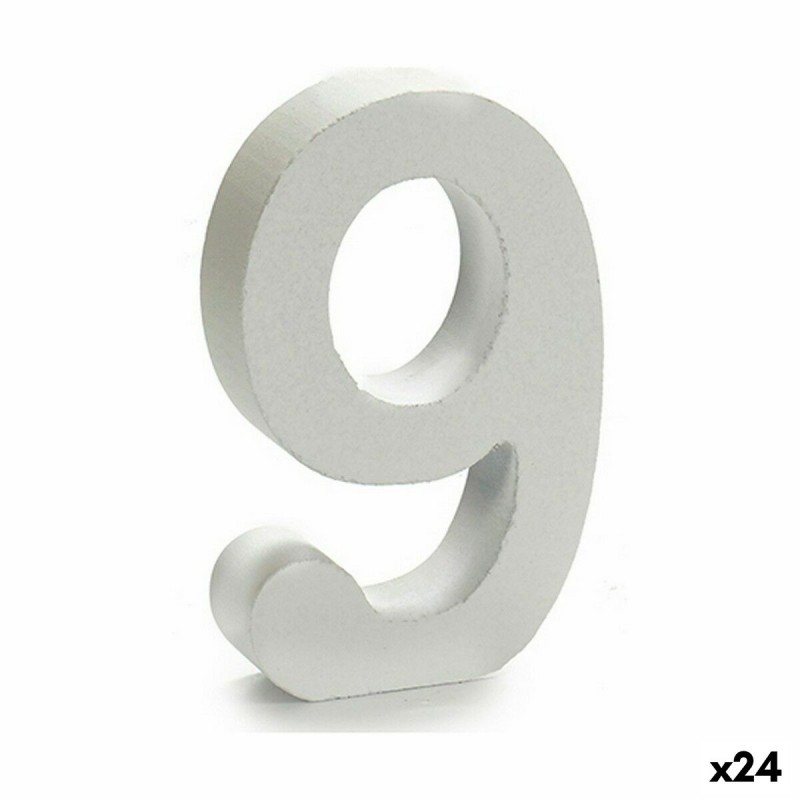 Numeri 9 Legno Bianco (2 x 16 x 14,5...