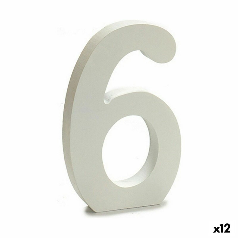 Numeri 6 Legno Bianco (1,8 x 21 x 17...