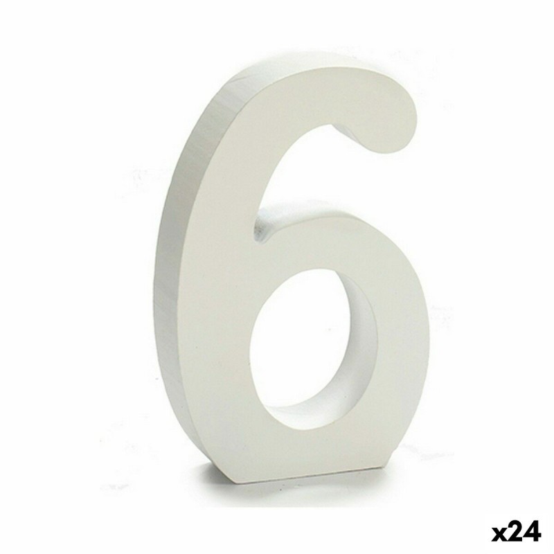 Numeri 6 Legno Bianco (2 x 16 x 14,5...