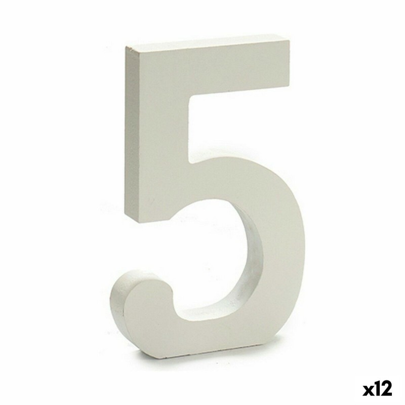 Numeri 5 Legno Bianco (1,8 x 21 x 17...