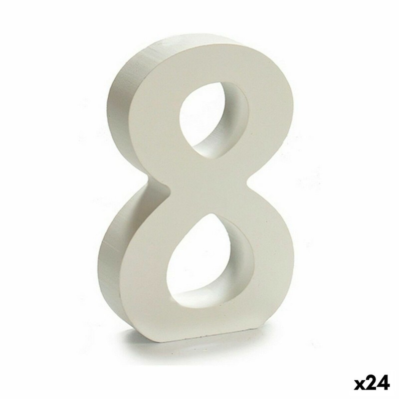 Numeri 8 Legno Bianco (2 x 16 x 14,5...