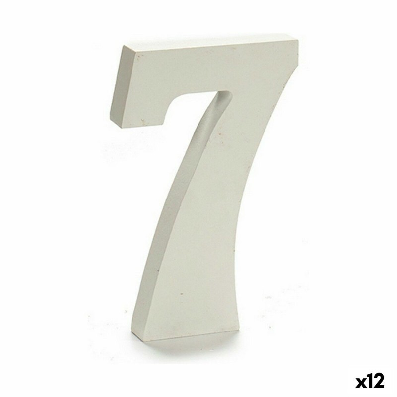 Numeri 7 Legno Bianco (1,8 x 21 x 17...