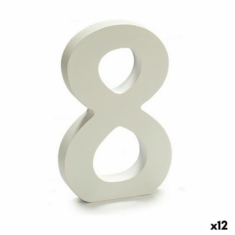 Numeri 8 Legno Bianco (1,8 x 21 x 17...