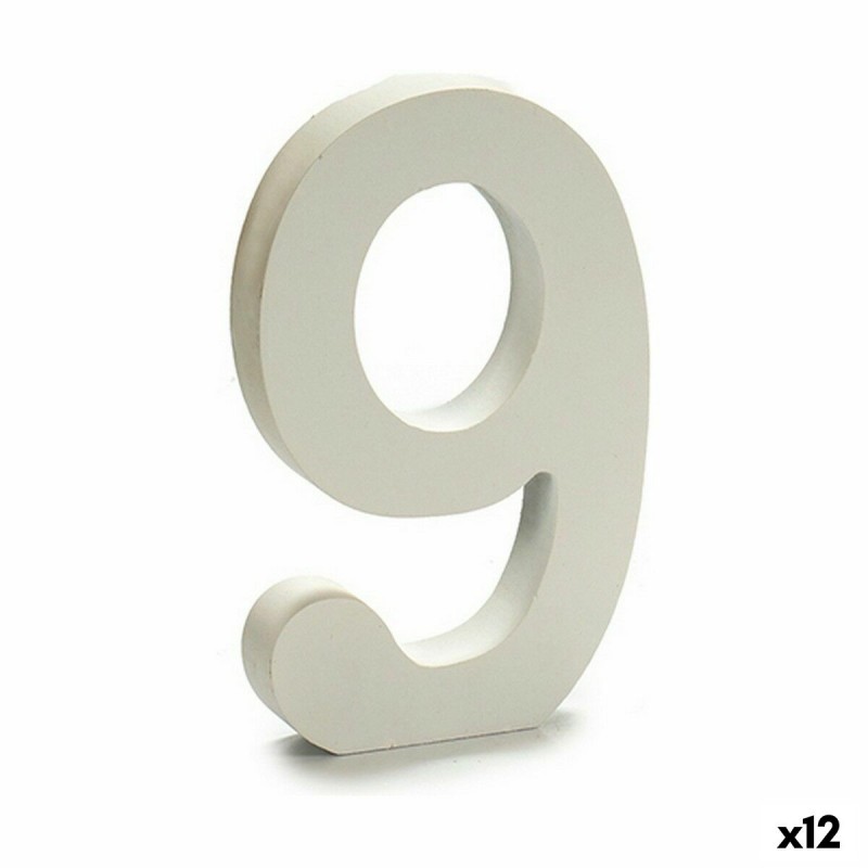 Numeri 9 Legno Bianco (1,8 x 21 x 17...