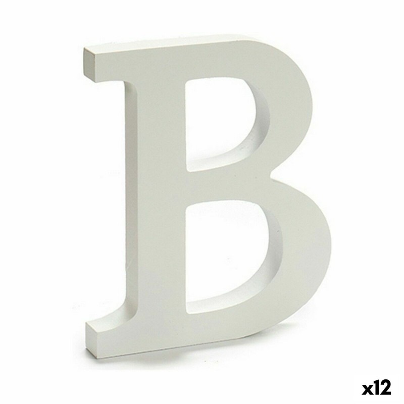 Lettera B Legno Bianco (1,8 x 21 x 17...