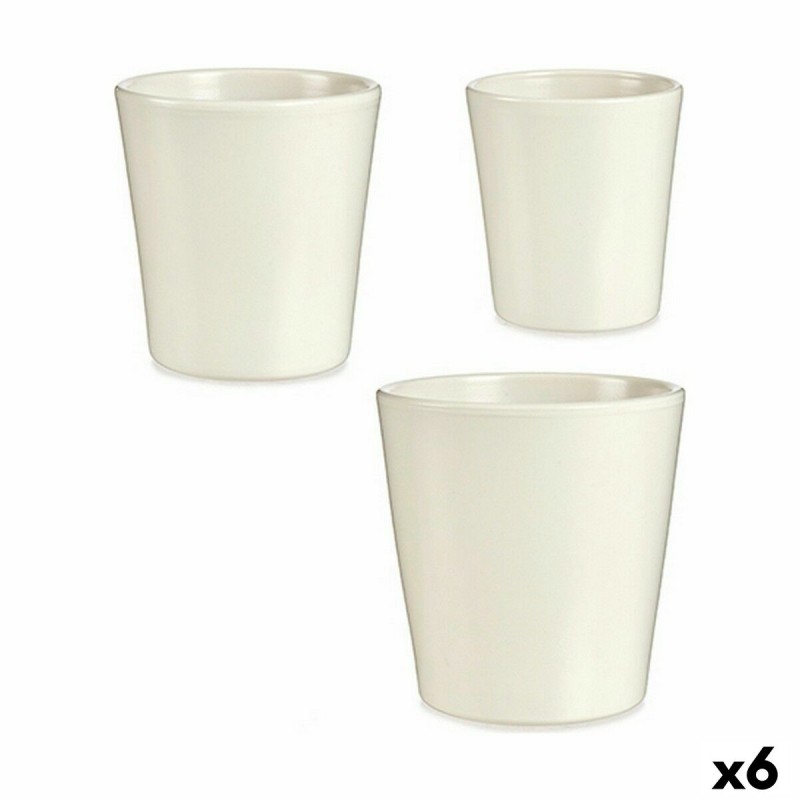 Set de Macetas Blanco Arcilla (6...