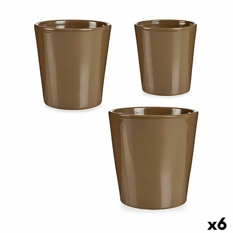 Pottenset Taupe Klei (6 Stuks)