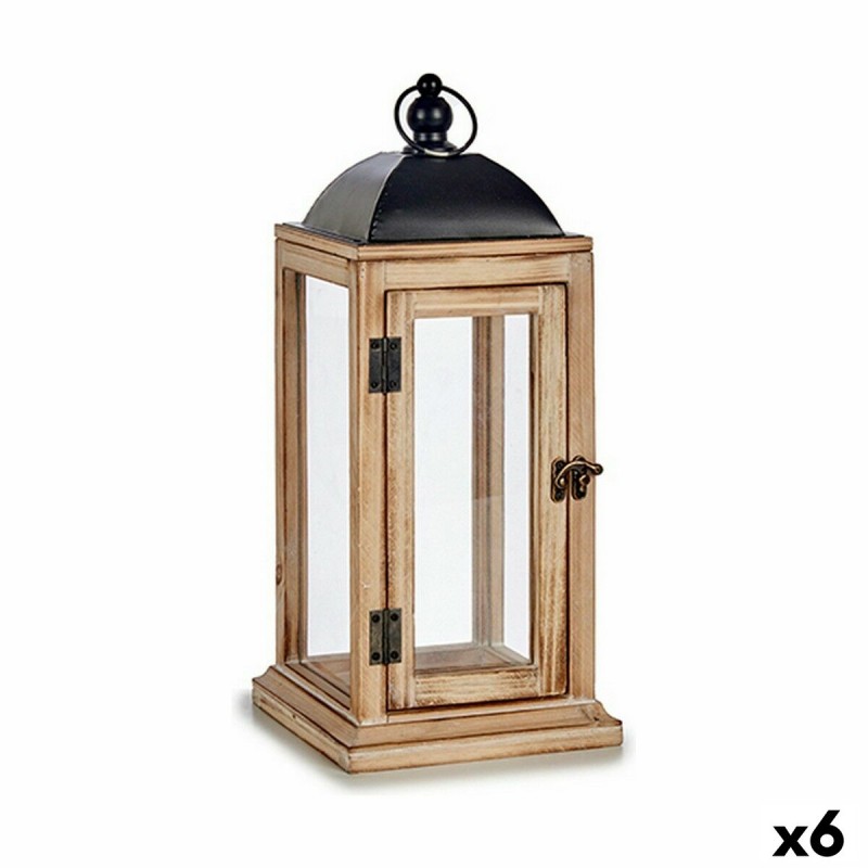 Farol Natural Negro Metal Madera (18...