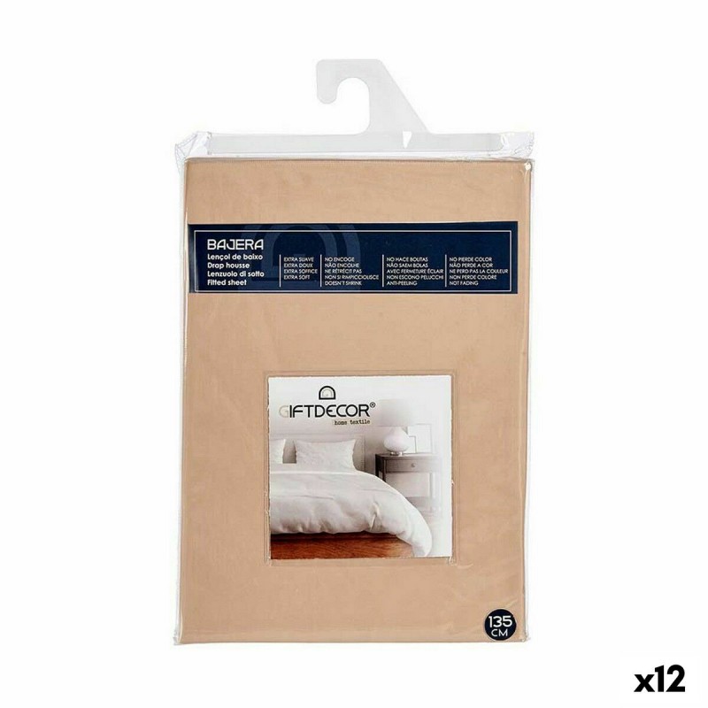 Bettlaken 135 cm Beige (12 Stück)