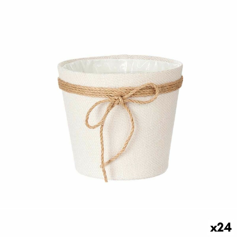 Cache-pot 18 x 16 cm Blanc Corde...