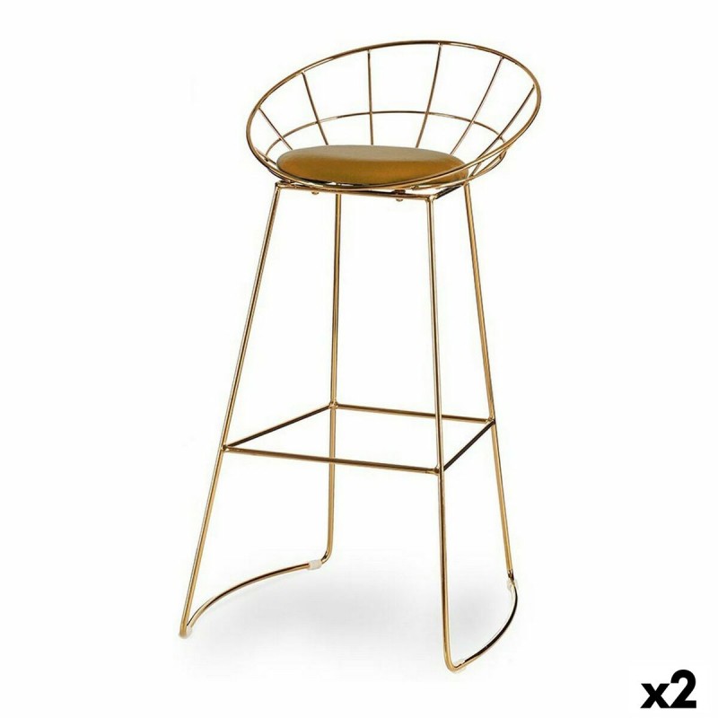 Hocker Gold Senf Eisen (51 x 94 x 52...