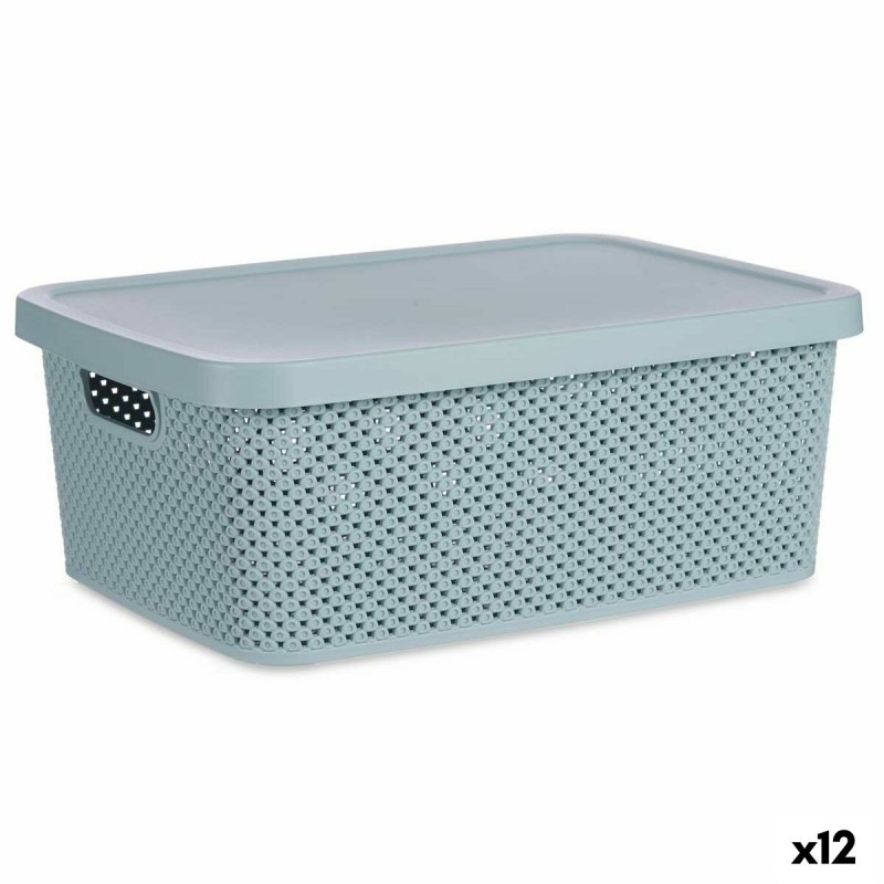 Storage Box with Lid Green Plastic 13...