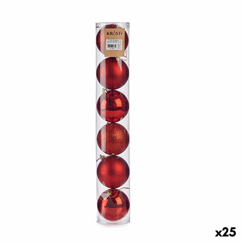 Set kerstballen Rood PVC 8 x 9 x 8 cm...