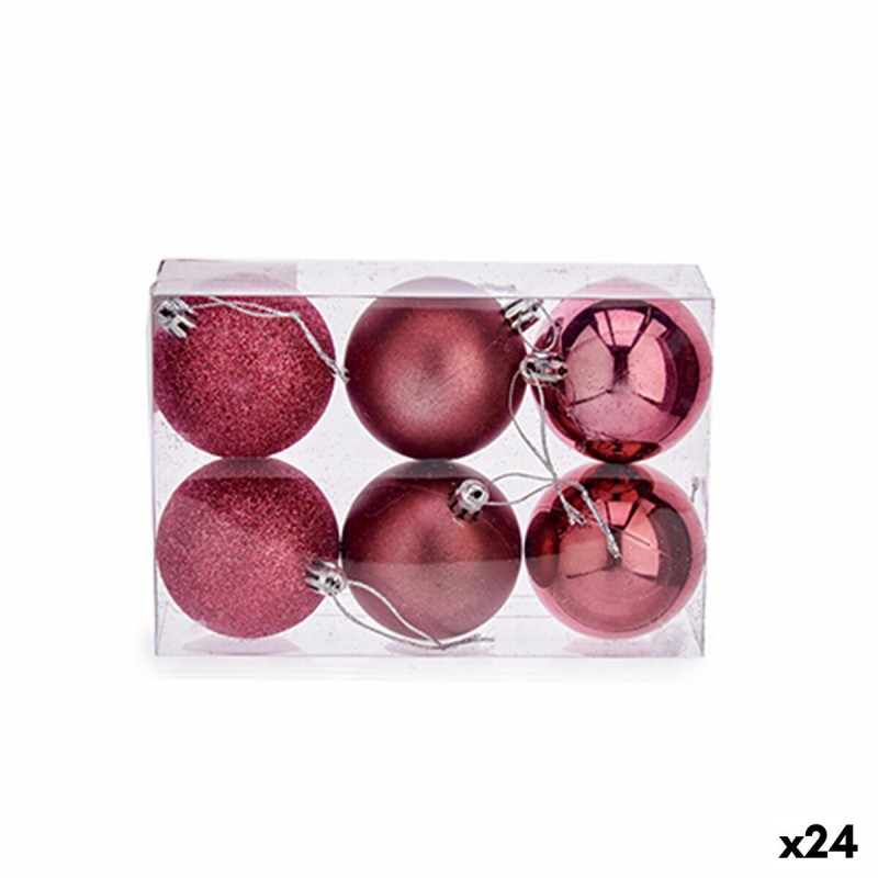 Lot de boules de Noël Rose PVC Ø 8 cm...