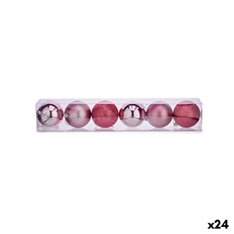 Set kerstballen Roze Plastic Ø 8 cm...