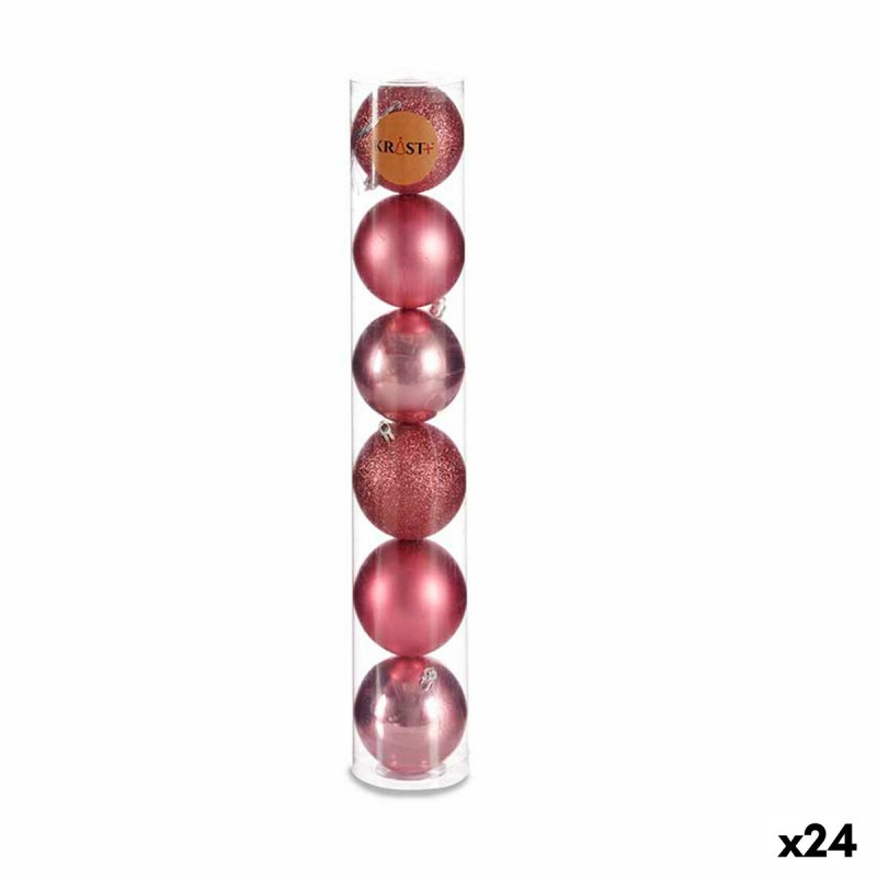 Set kerstballen Roze Plastic 8 x 9 x...