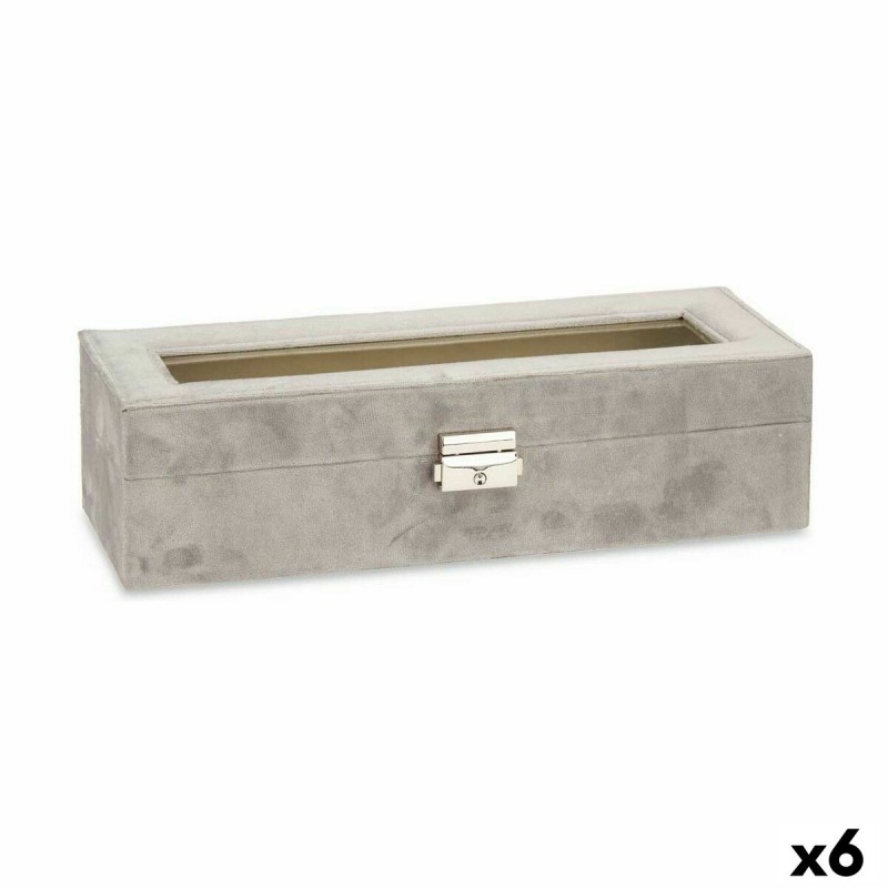 Box for watches Grey Metal (30,5 x...