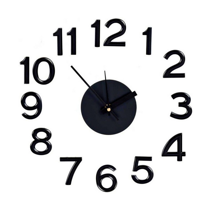 Wall Clock Sticker Black ABS Eva...