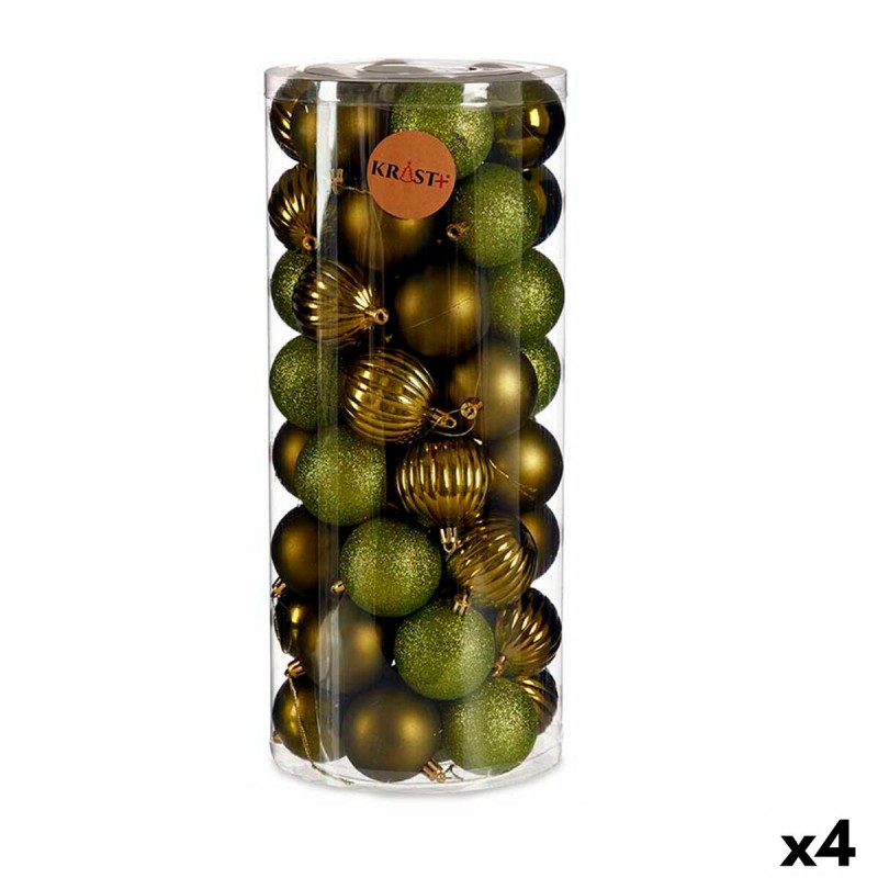 Set kerstballen Groen Plastic (4 Stuks)