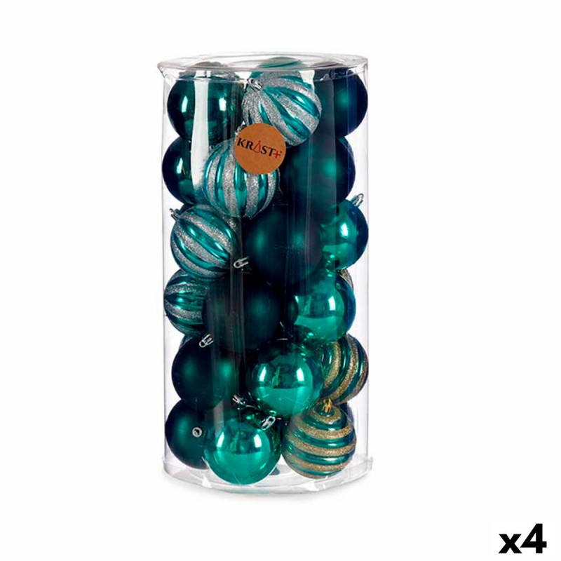 Lot de boules de Noël Bleu PVC 8 x 9...