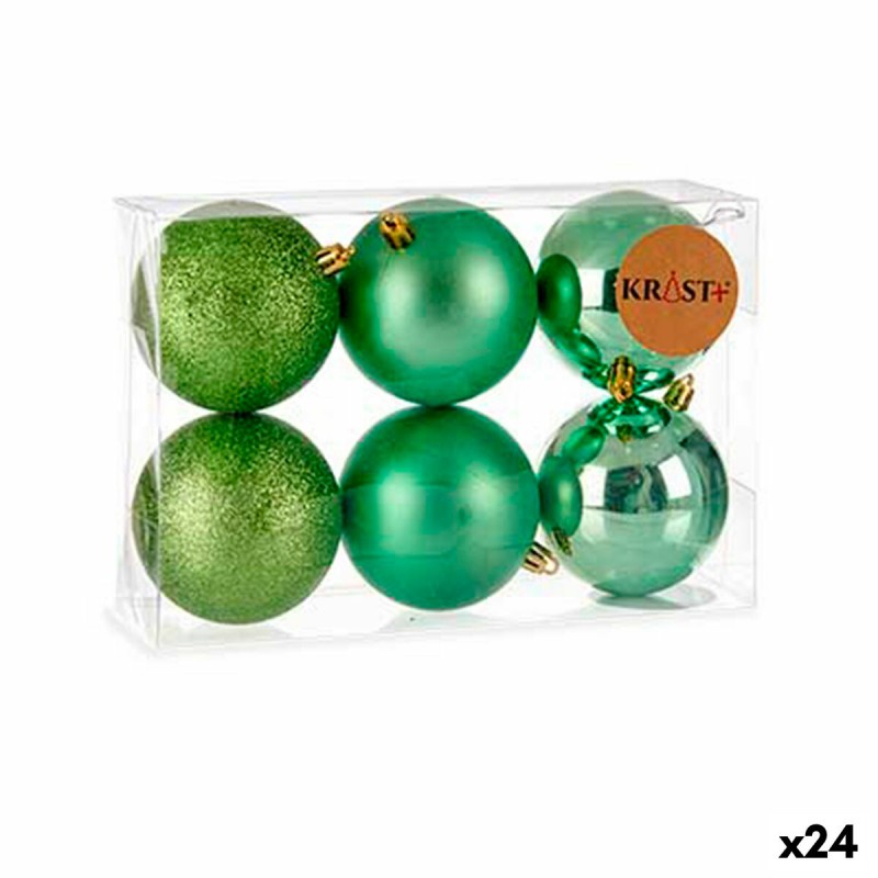 Set kerstballen Groen Plastic Ø 8 cm...