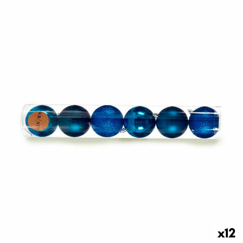 Set of Christmas balls Blue Plastic 8...