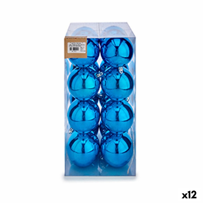 Set kerstballen Blauw Plastic 8 x 9 x...