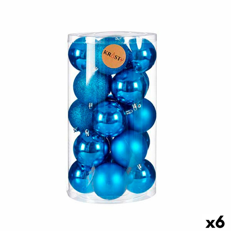 Set kerstballen Blauw Plastic 8 x 9 x...