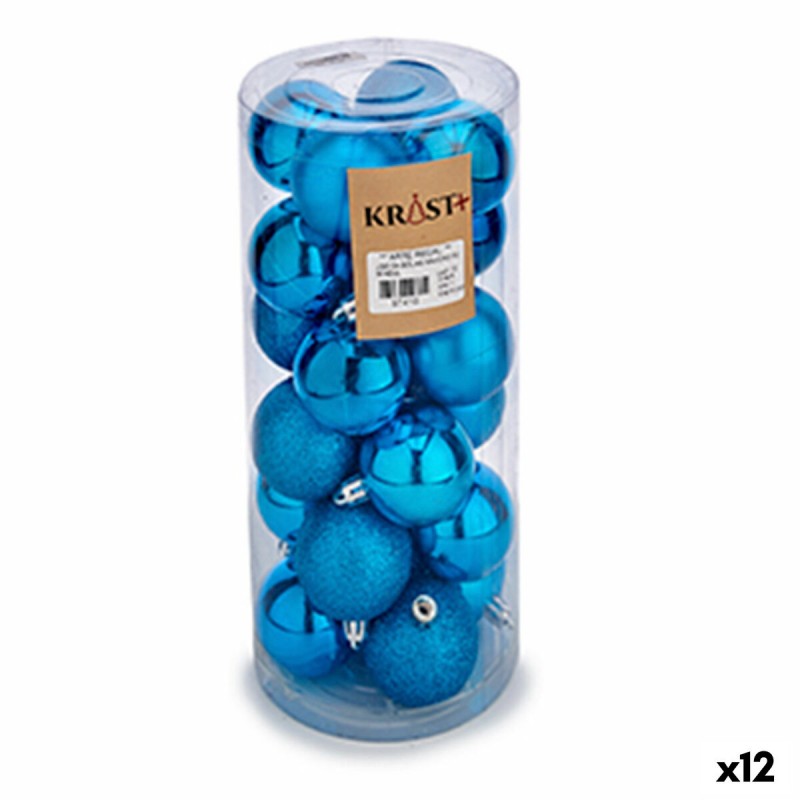 Lot de boules de Noël Bleu Plastique...