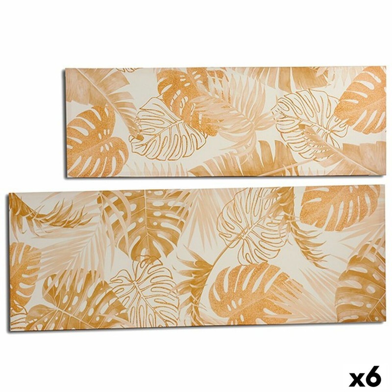 Lienzo Hoja de planta Dorado 135 x 45...