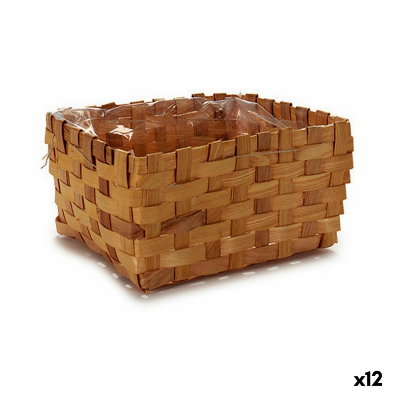 Cache-pot Rectangulaire Marron Canne...