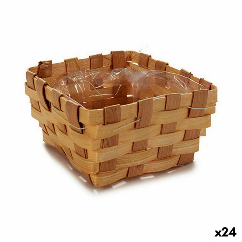 Cache-pot Carré Marron Canne 18 x 9,5...