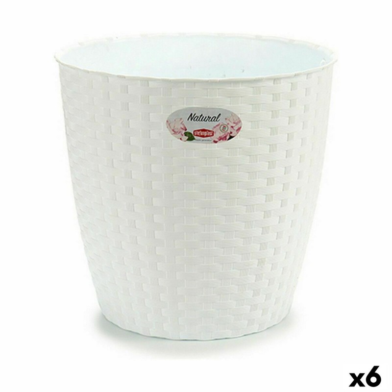 Cache-pot Stefanplast Blanc Plastique...