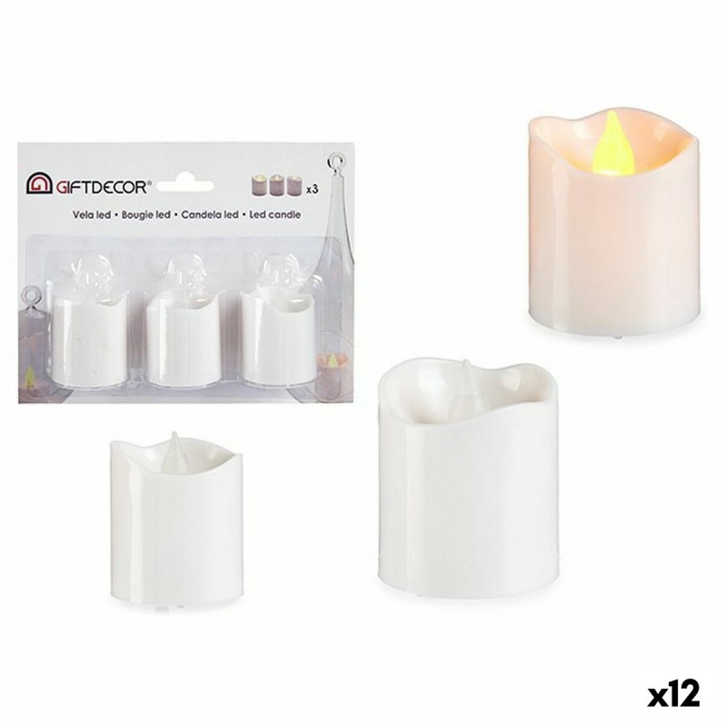 Candle Set 3,7 x 3,7 x 5 cm White (12...