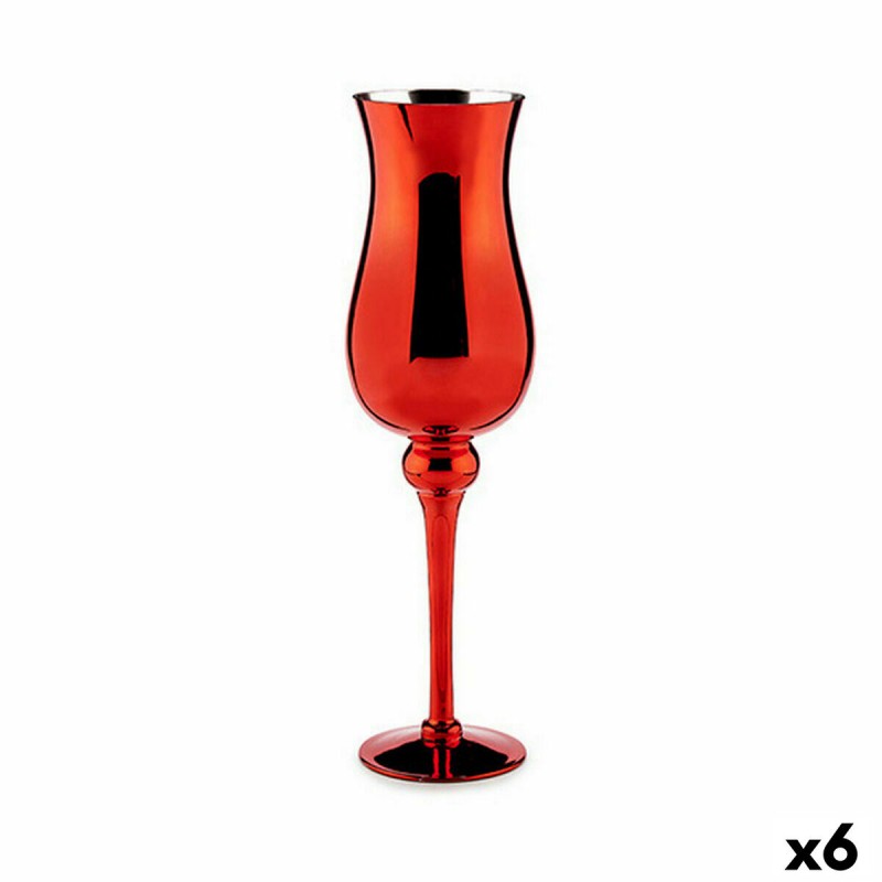 Bougeoir Verre Rouge 13,5 x 4,5 x...