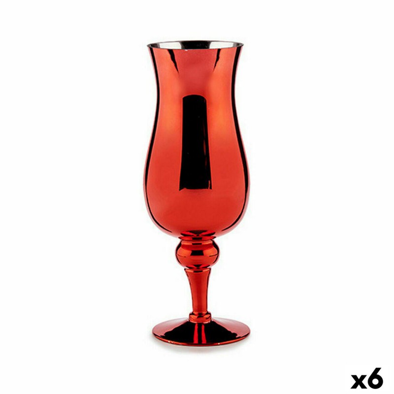 Bougeoir Verre Rouge 13,5 x 35 x 13,5...