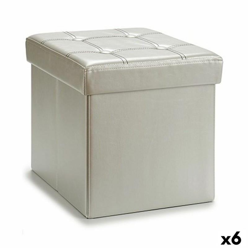 Pouf Argenté 31 x 31 x 31 cm (6 Unités)