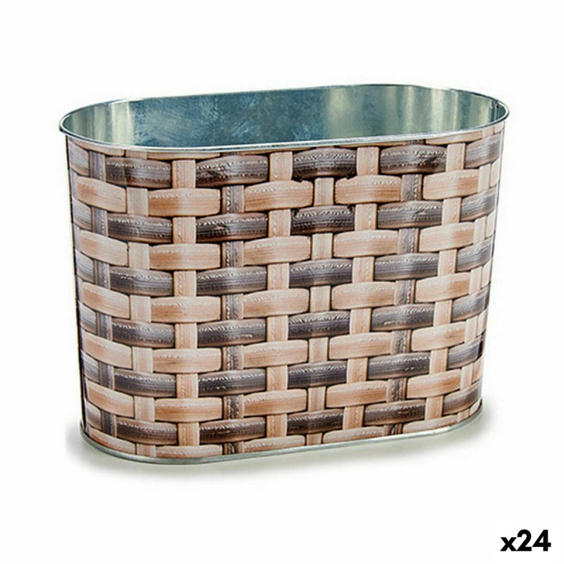 Planter Oval Metal wicker 12,7 x 15 x...