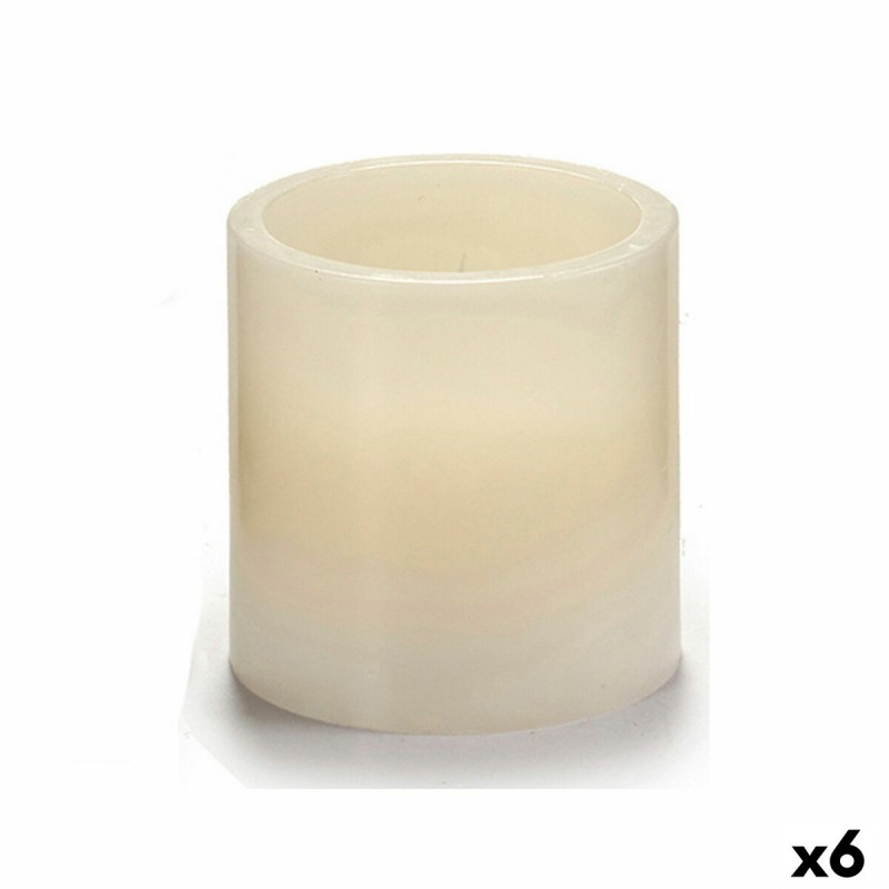 Candela LED Crema 7,5 x 7,5 x 7,5 cm...