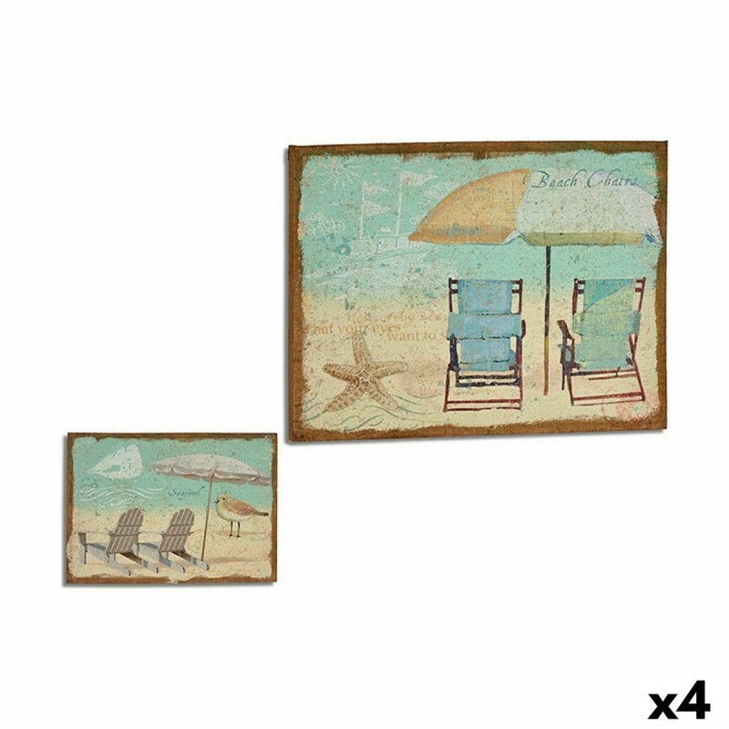 Lienzo Playa 70 x 3 x 50 cm (4 Unidades)