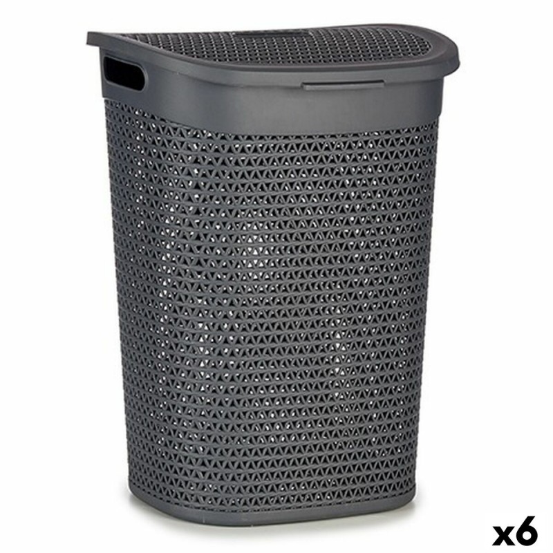 Laundry Basket Anthracite Plastic 60...