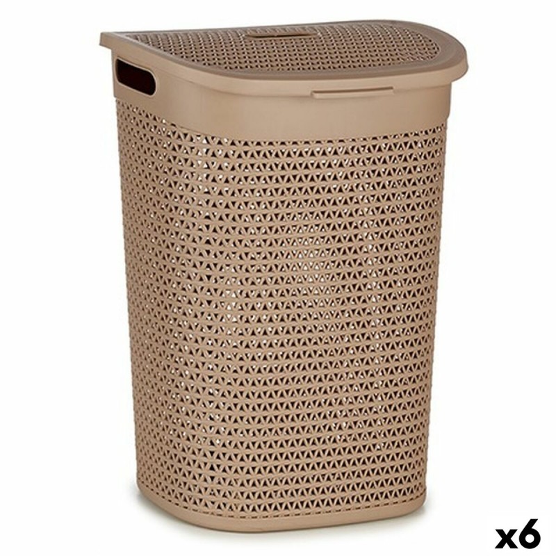 Cesto per i Panni Beige Plastica 60 L...