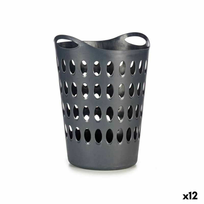 Laundry Basket Anthracite Plastic 50...