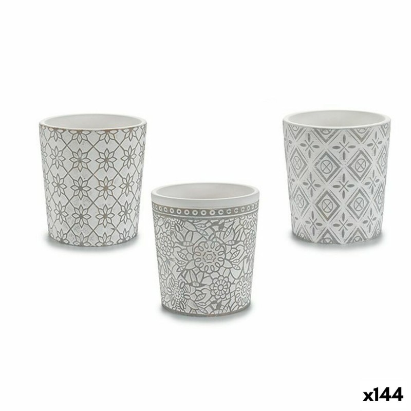 Planter Pattern White Grey Ceramic...