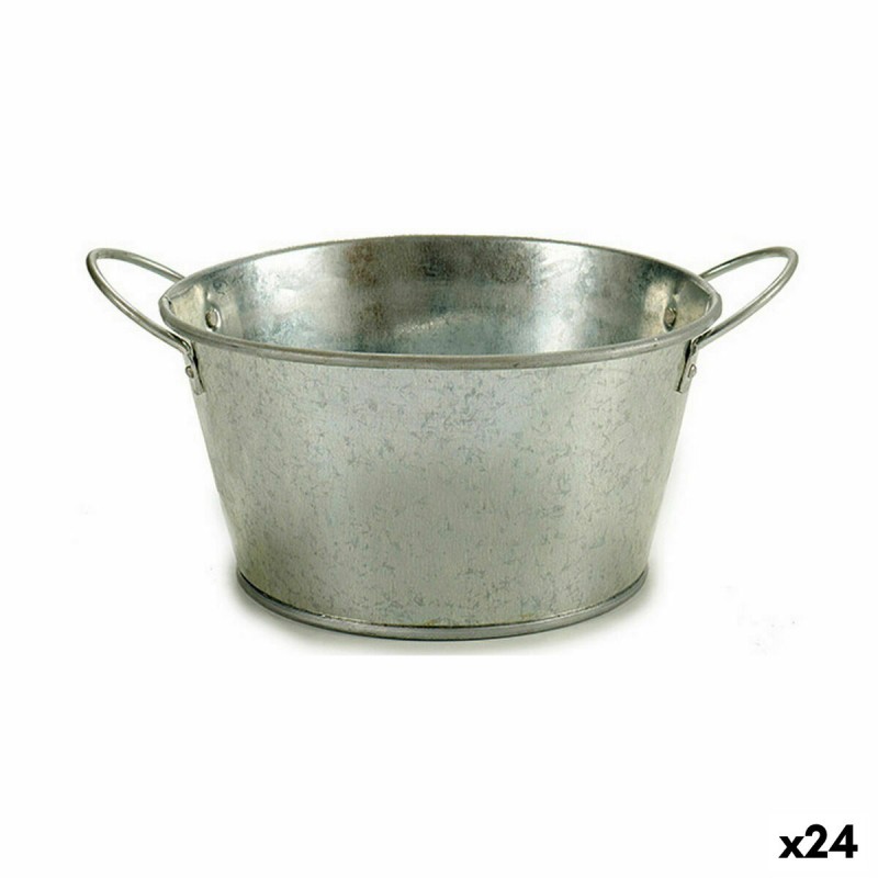 Cache-pot Seau Argenté Zinc 27,5 x...