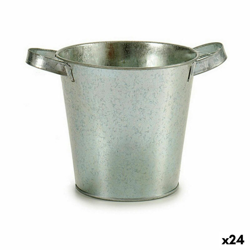 Cache-pot Seau Argenté Zinc 20 x 14 x...